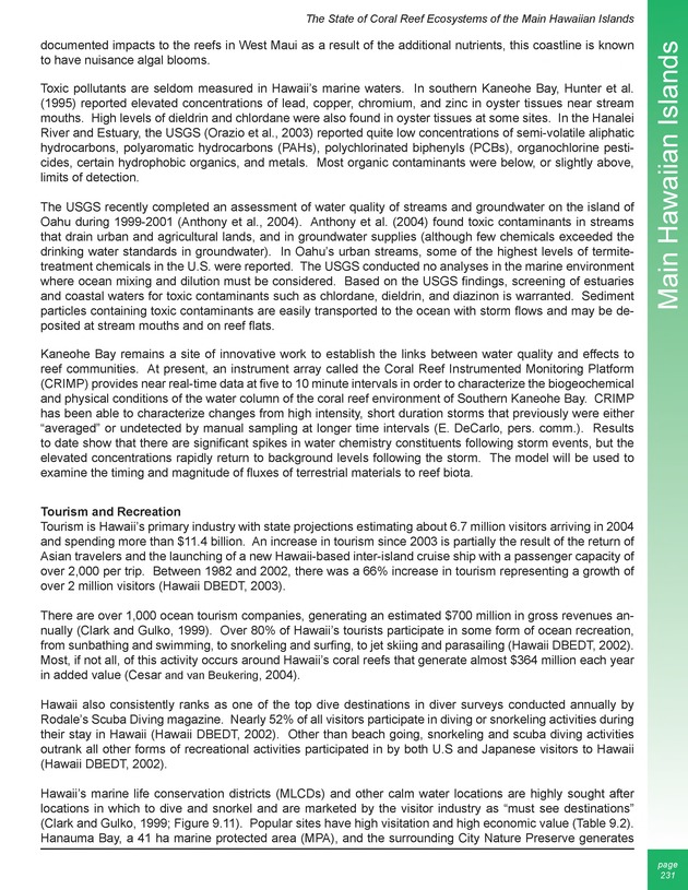 The state of coral reef ecosystems of the United States and Pacific freely associated states : 2005 - Page 231