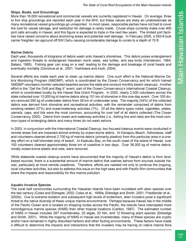 The state of coral reef ecosystems of the United States and Pacific freely associated states : 2005 - Page 237