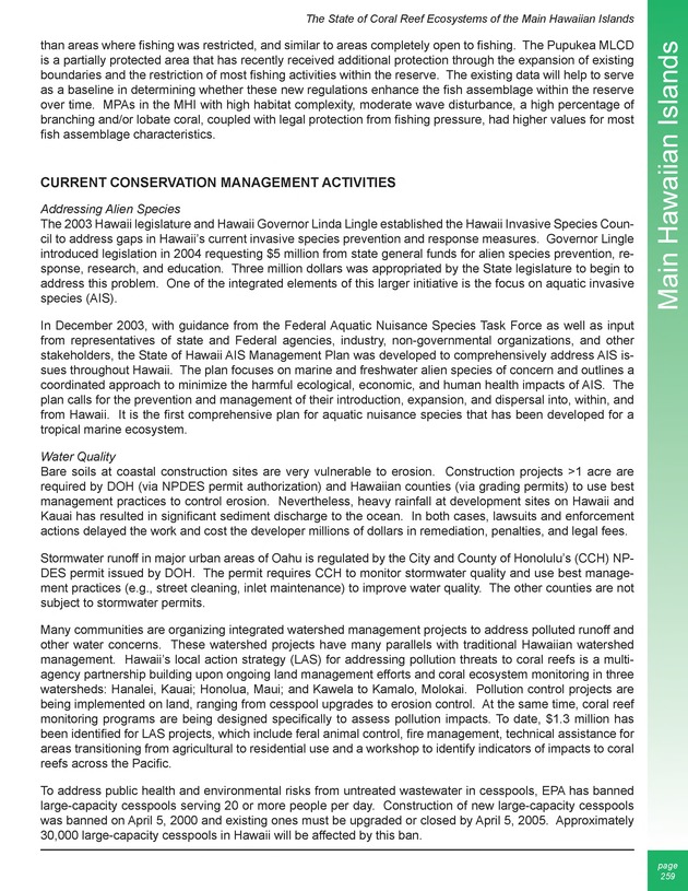 The state of coral reef ecosystems of the United States and Pacific freely associated states : 2005 - Page 259