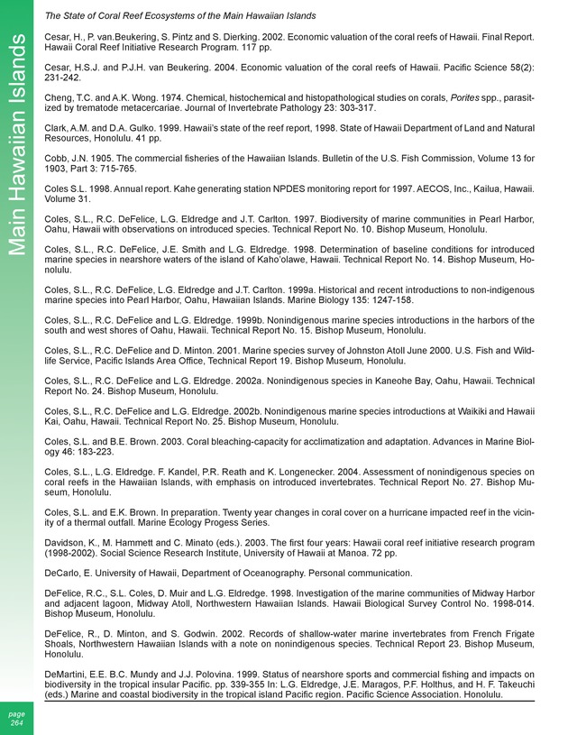 The state of coral reef ecosystems of the United States and Pacific freely associated states : 2005 - Page 264