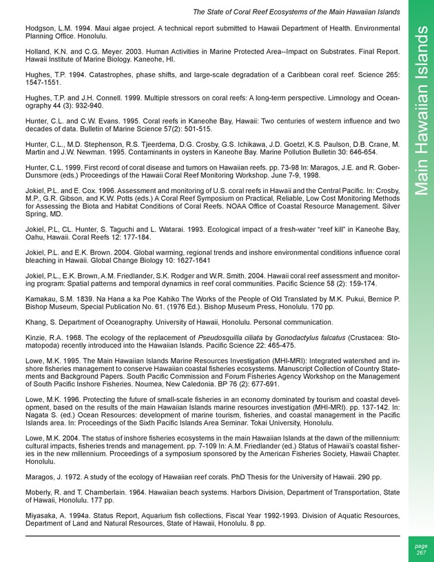 The state of coral reef ecosystems of the United States and Pacific freely associated states : 2005 - Page 267