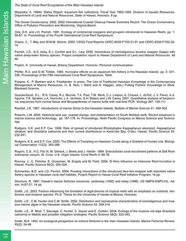 The state of coral reef ecosystems of the United States and Pacific freely associated states : 2005 - Page 268