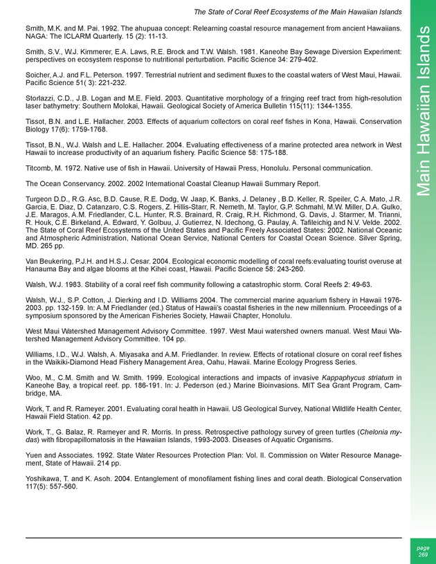 The state of coral reef ecosystems of the United States and Pacific freely associated states : 2005 - Page 269