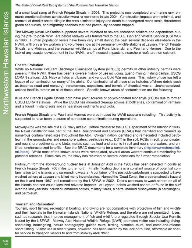 The state of coral reef ecosystems of the United States and Pacific freely associated states : 2005 - Page 276