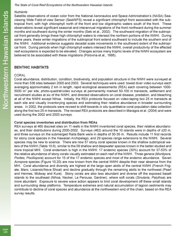 The state of coral reef ecosystems of the United States and Pacific freely associated states : 2005 - Page 288