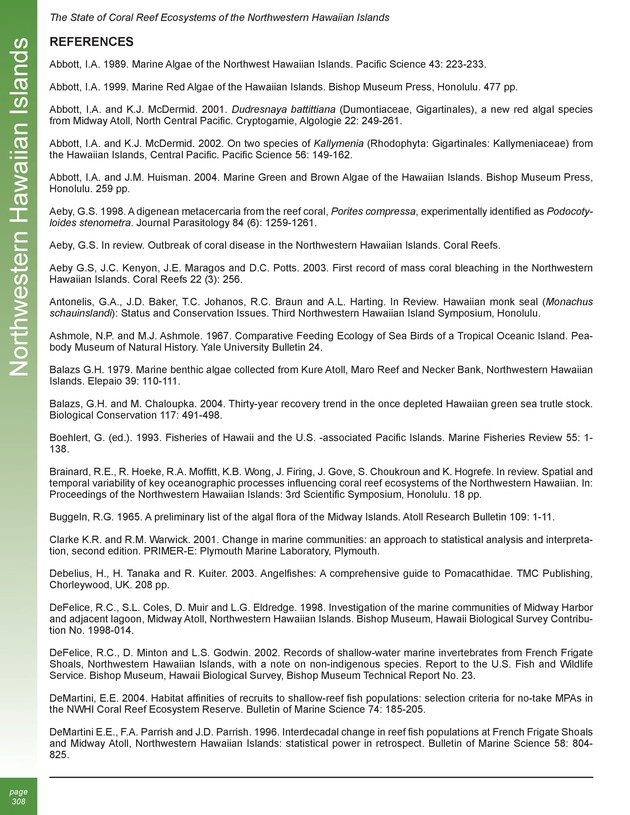 The state of coral reef ecosystems of the United States and Pacific freely associated states : 2005 - Page 308