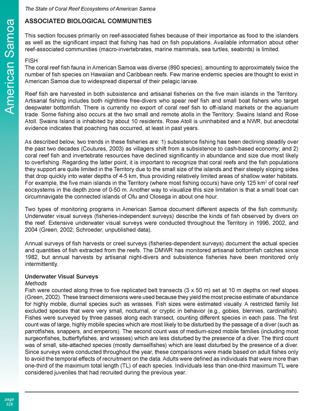 The state of coral reef ecosystems of the United States and Pacific freely associated states : 2005 - Page 328