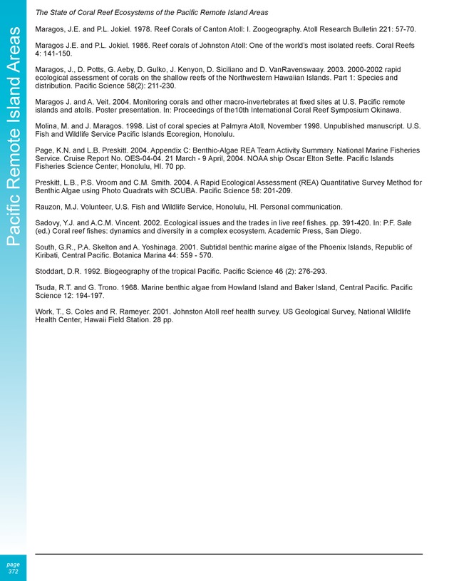 The state of coral reef ecosystems of the United States and Pacific freely associated states : 2005 - Page 372