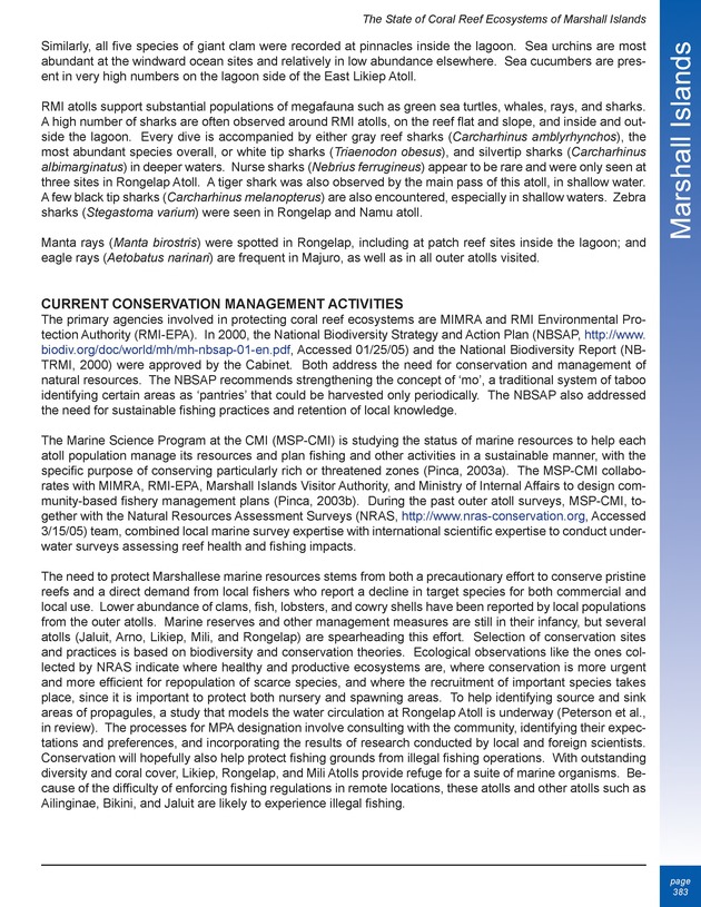 The state of coral reef ecosystems of the United States and Pacific freely associated states : 2005 - Page 383