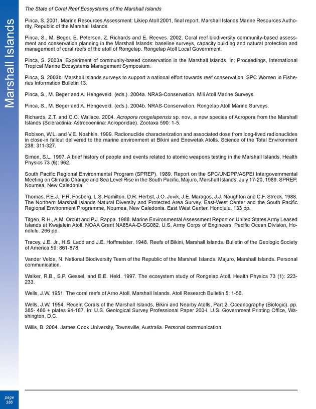 The state of coral reef ecosystems of the United States and Pacific freely associated states : 2005 - Page 386