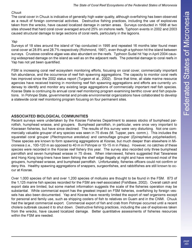 The state of coral reef ecosystems of the United States and Pacific freely associated states : 2005 - Page 395