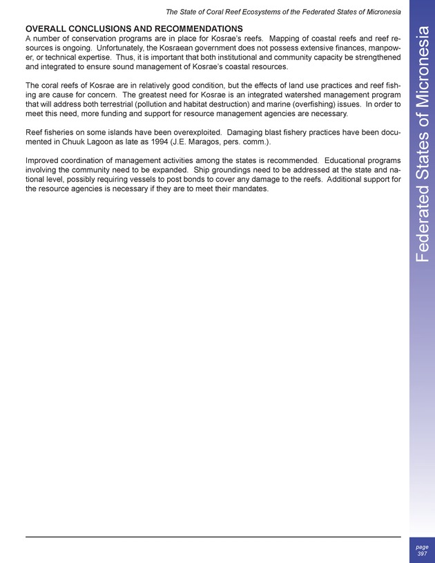 The state of coral reef ecosystems of the United States and Pacific freely associated states : 2005 - Page 397