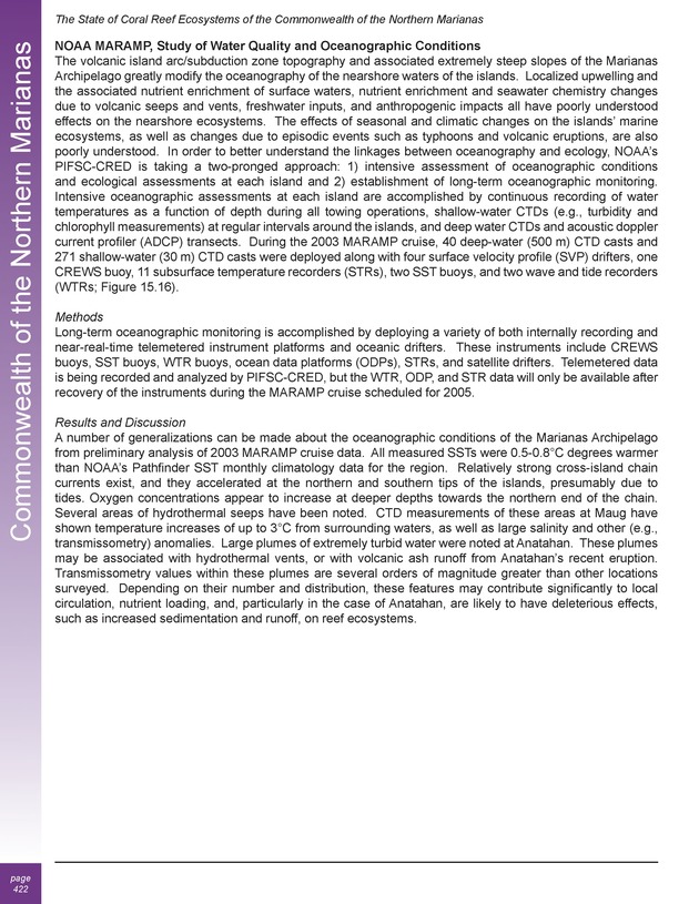 The state of coral reef ecosystems of the United States and Pacific freely associated states : 2005 - Page 422