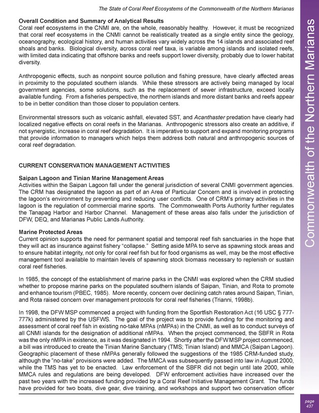 The state of coral reef ecosystems of the United States and Pacific freely associated states : 2005 - Page 437