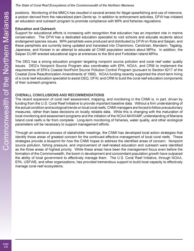 The state of coral reef ecosystems of the United States and Pacific freely associated states : 2005 - Page 438