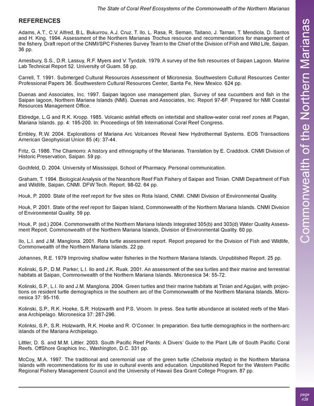 The state of coral reef ecosystems of the United States and Pacific freely associated states : 2005 - Page 439