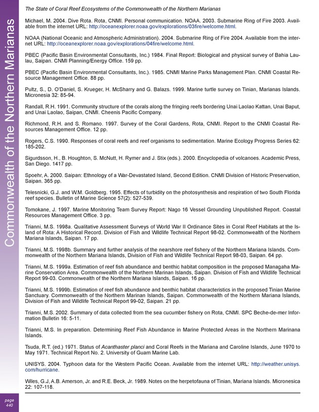 The state of coral reef ecosystems of the United States and Pacific freely associated states : 2005 - Page 440