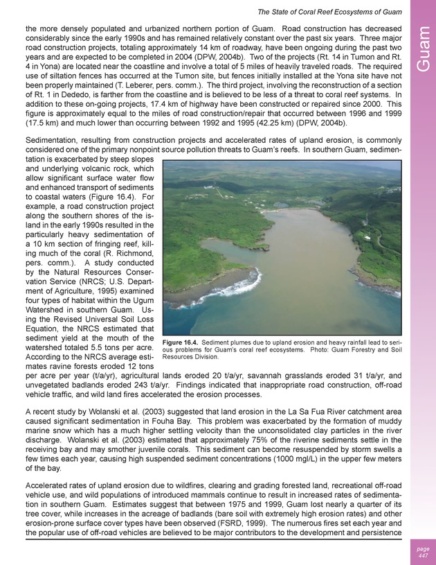 The state of coral reef ecosystems of the United States and Pacific freely associated states : 2005 - Page 447