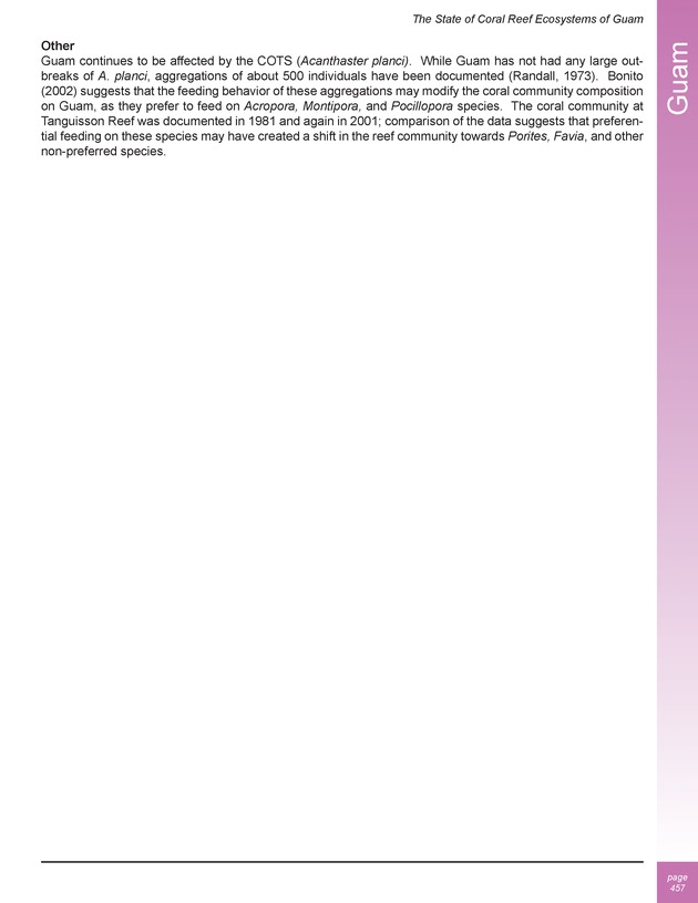 The state of coral reef ecosystems of the United States and Pacific freely associated states : 2005 - Page 457