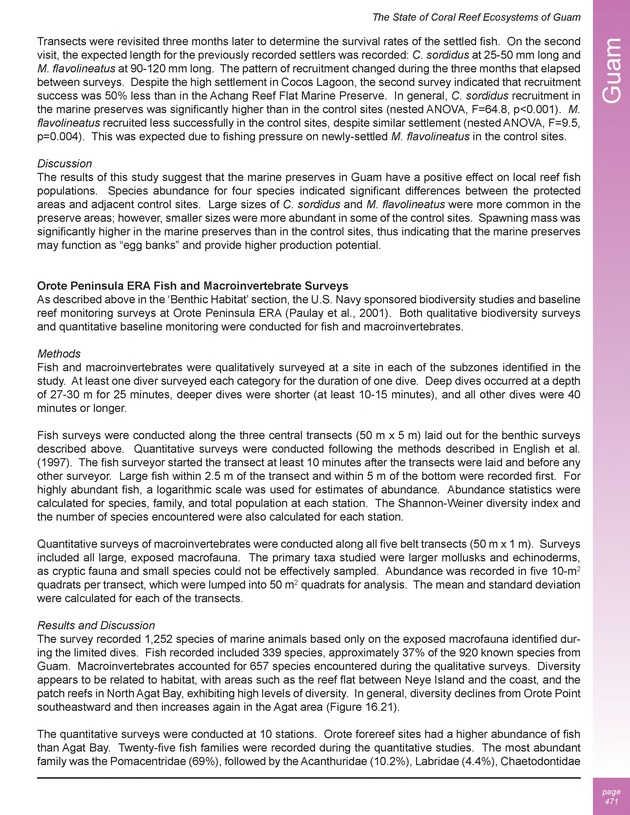 The state of coral reef ecosystems of the United States and Pacific freely associated states : 2005 - Page 471