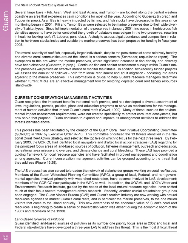 The state of coral reef ecosystems of the United States and Pacific freely associated states : 2005 - Page 476