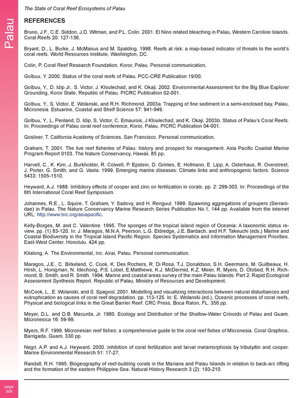 The state of coral reef ecosystems of the United States and Pacific freely associated states : 2005 - Page 506