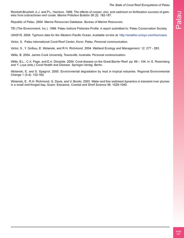 The state of coral reef ecosystems of the United States and Pacific freely associated states : 2005 - Page 507