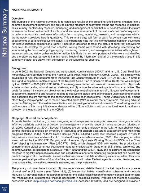 The state of coral reef ecosystems of the United States and Pacific freely associated states : 2005 - Page 508