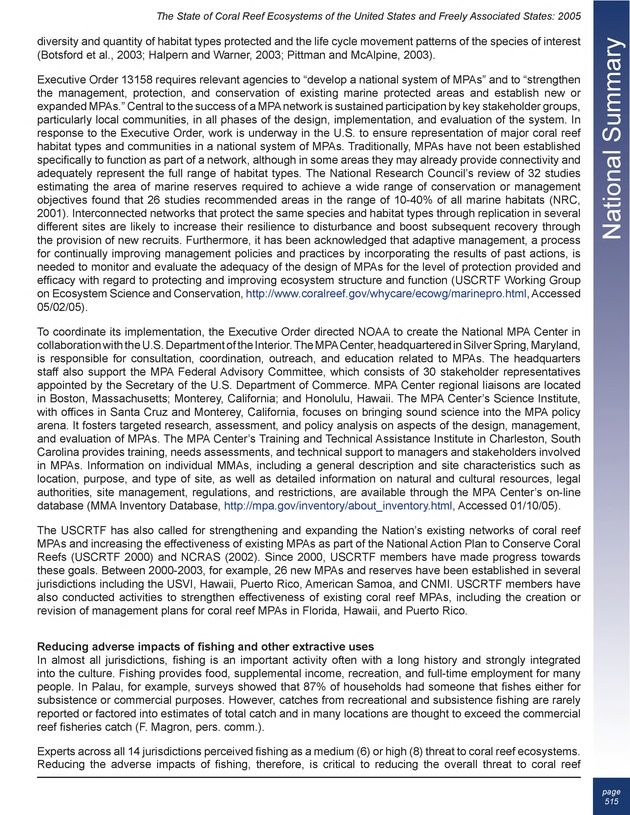 The state of coral reef ecosystems of the United States and Pacific freely associated states : 2005 - Page 515