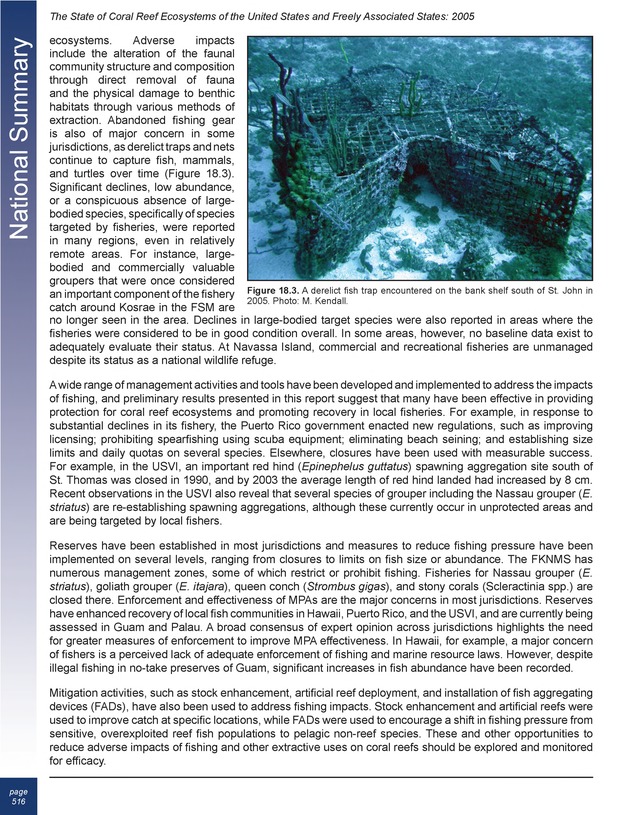 The state of coral reef ecosystems of the United States and Pacific freely associated states : 2005 - Page 516