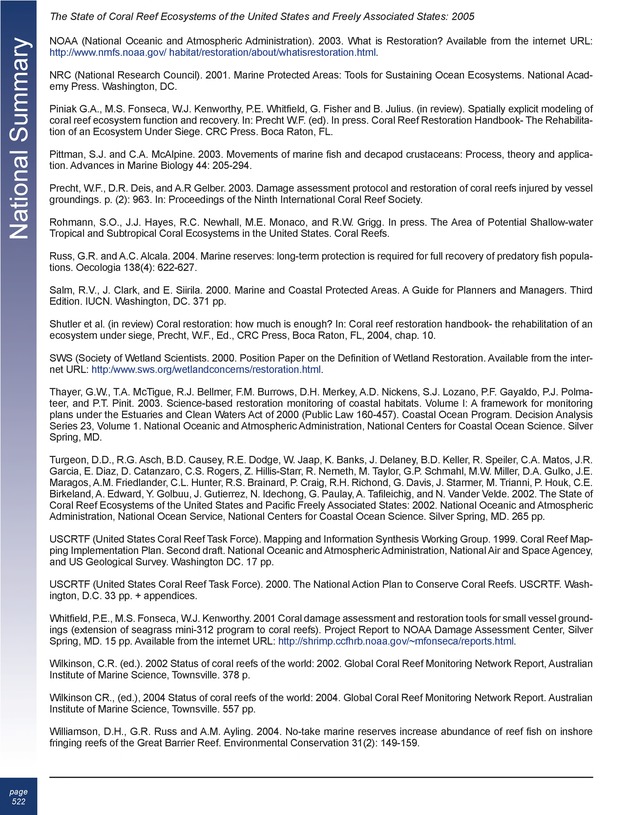 The state of coral reef ecosystems of the United States and Pacific freely associated states : 2005 - Page 522