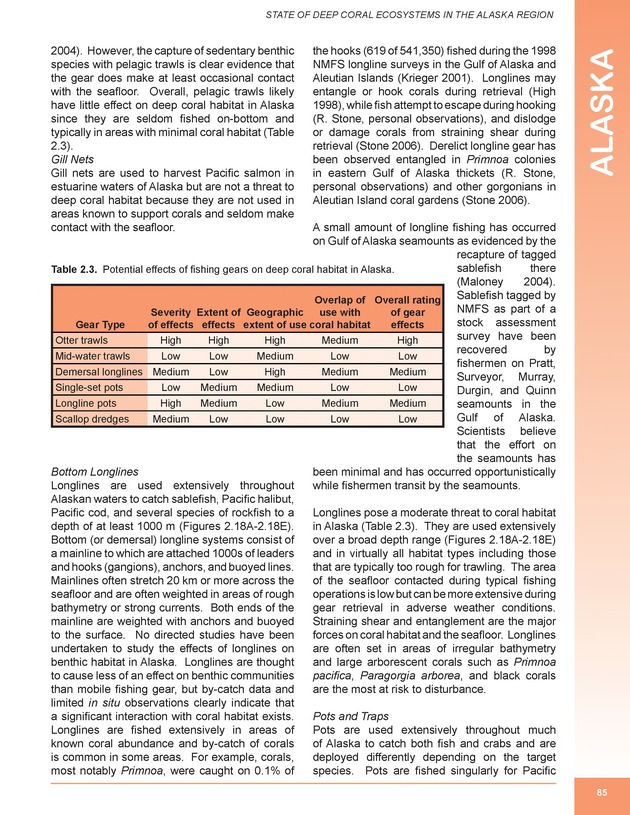 The state of deep coral ecosystems of the United States : 2007 - Page 85