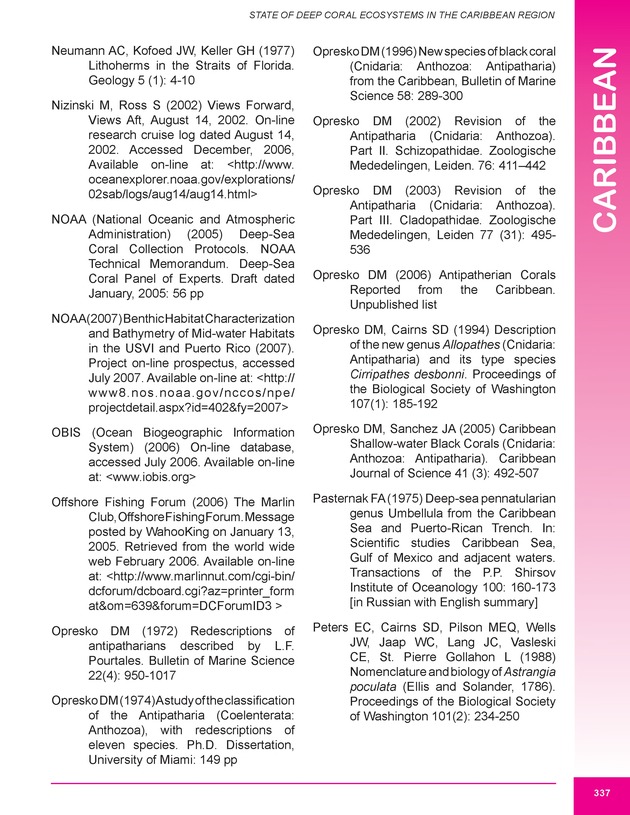 The state of deep coral ecosystems of the United States : 2007 - Page 337