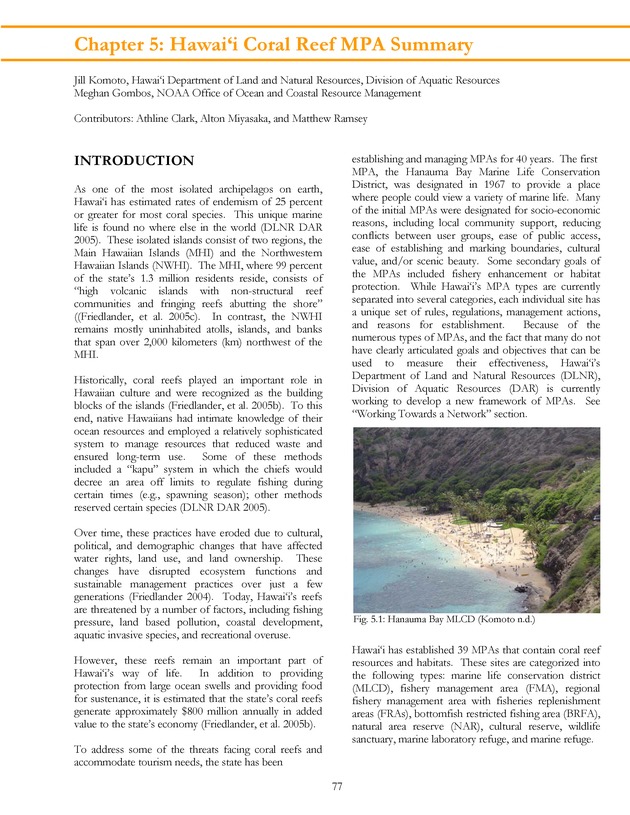 Marine protected areas managed by U.S. states, territories, and commonwealths - Page 77