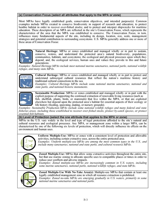 Marine protected areas managed by U.S. states, territories, and commonwealths - Page B-3