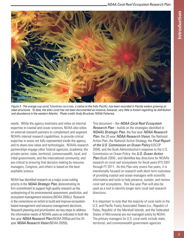 Coral reef ecosystem research plan for fiscal years 2007-2011 - Page 3