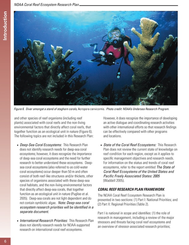 Coral reef ecosystem research plan for fiscal years 2007-2011 - Page 6