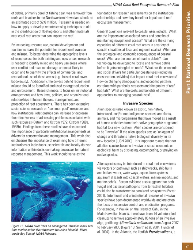 Coral reef ecosystem research plan for fiscal years 2007-2011 - Page 21