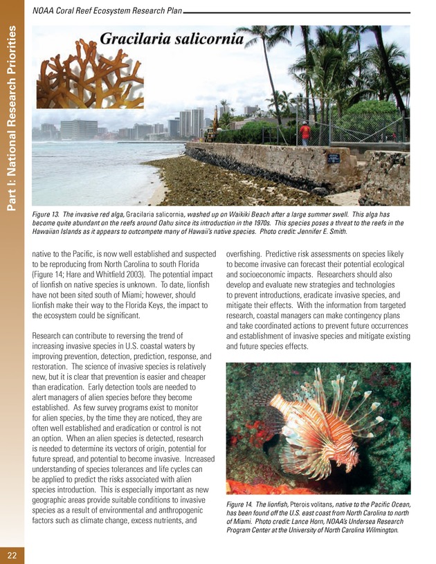 Coral reef ecosystem research plan for fiscal years 2007-2011 - Page 22