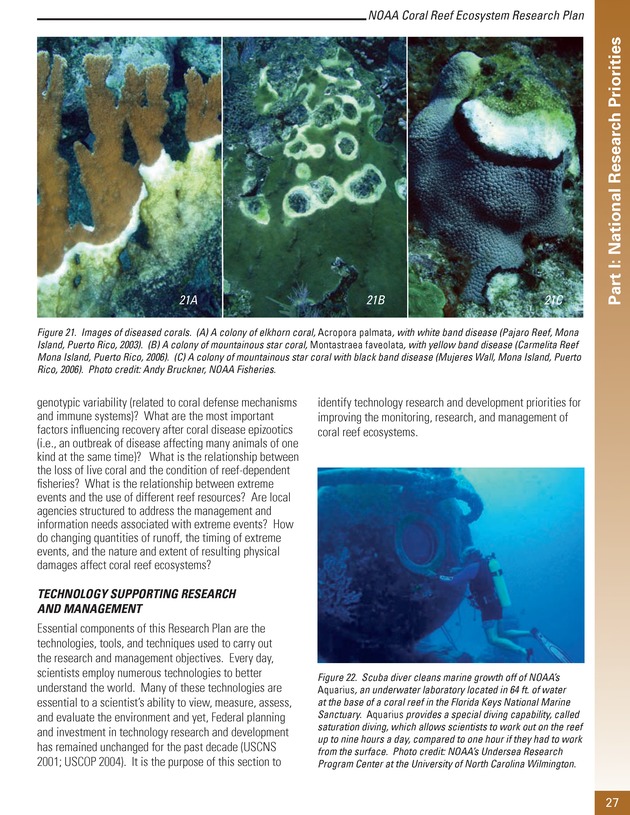 Coral reef ecosystem research plan for fiscal years 2007-2011 - Page 27