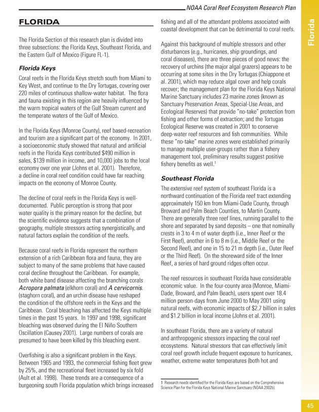 Coral reef ecosystem research plan for fiscal years 2007-2011 - Page 45