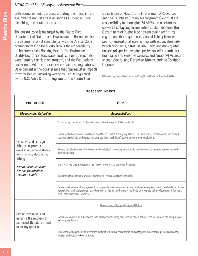 Coral reef ecosystem research plan for fiscal years 2007-2011 - Page 60