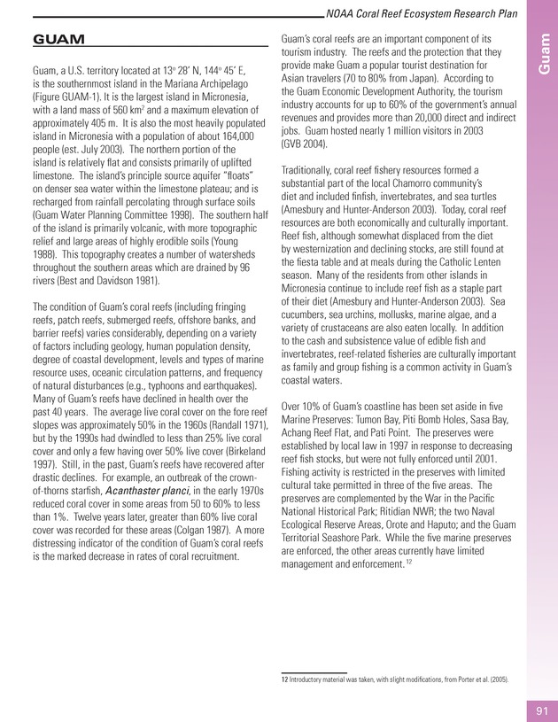 Coral reef ecosystem research plan for fiscal years 2007-2011 - Page 91