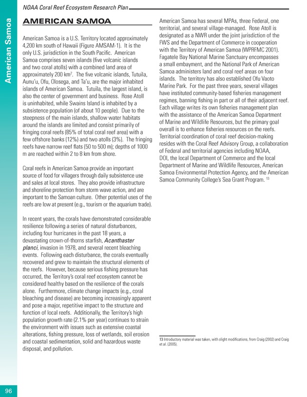 Coral reef ecosystem research plan for fiscal years 2007-2011 - Page 96