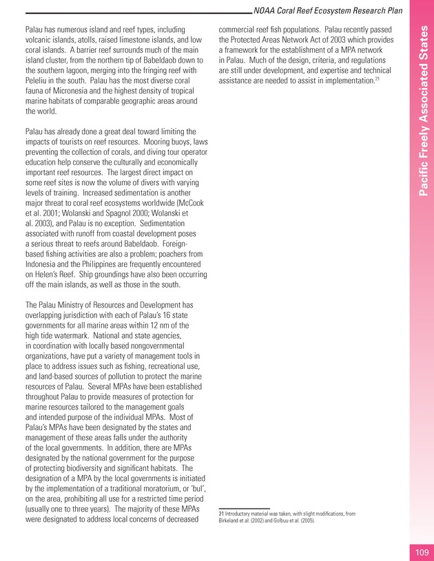 Coral reef ecosystem research plan for fiscal years 2007-2011 - Page 109