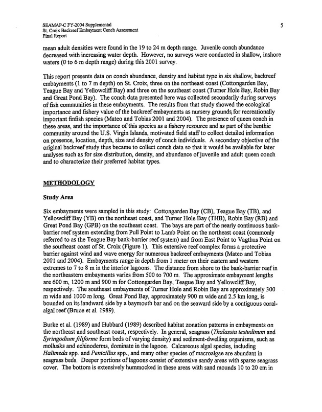 Assessment of conch densities in backreef embayments on the northeast and southeast coast of St. Croix, U.S. Virgin Islands - Page 5