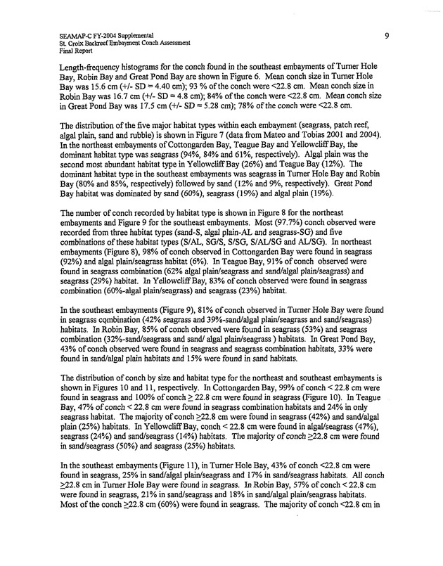 Assessment of conch densities in backreef embayments on the northeast and southeast coast of St. Croix, U.S. Virgin Islands - Page 9