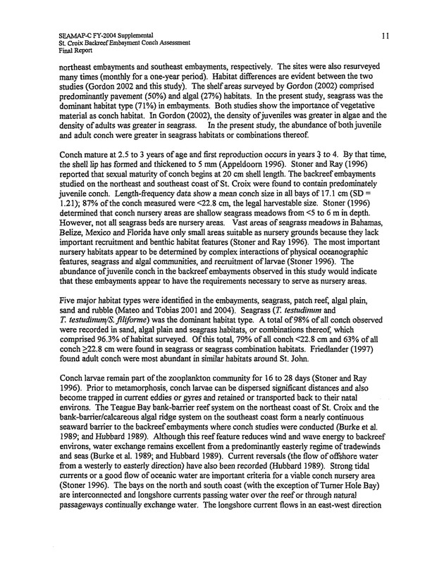 Assessment of conch densities in backreef embayments on the northeast and southeast coast of St. Croix, U.S. Virgin Islands - Page 11