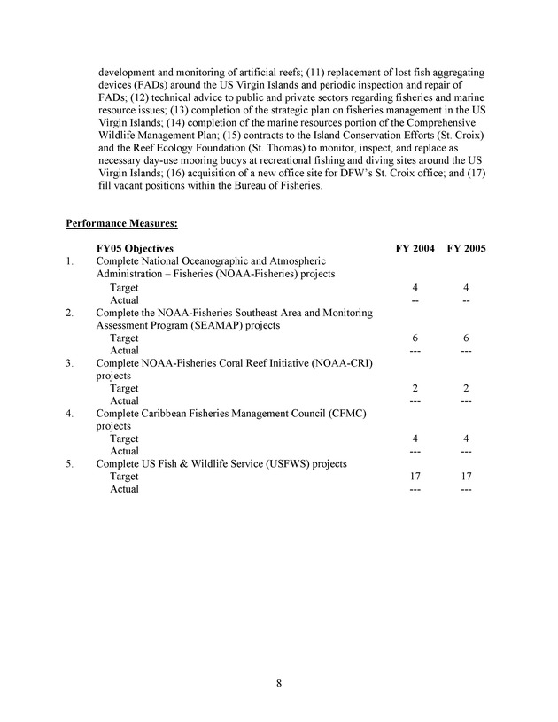 DIVISION OF FISH AND WILDLIFE ; FY2003 DFW ACCOMPLISHMENTS - Page 8