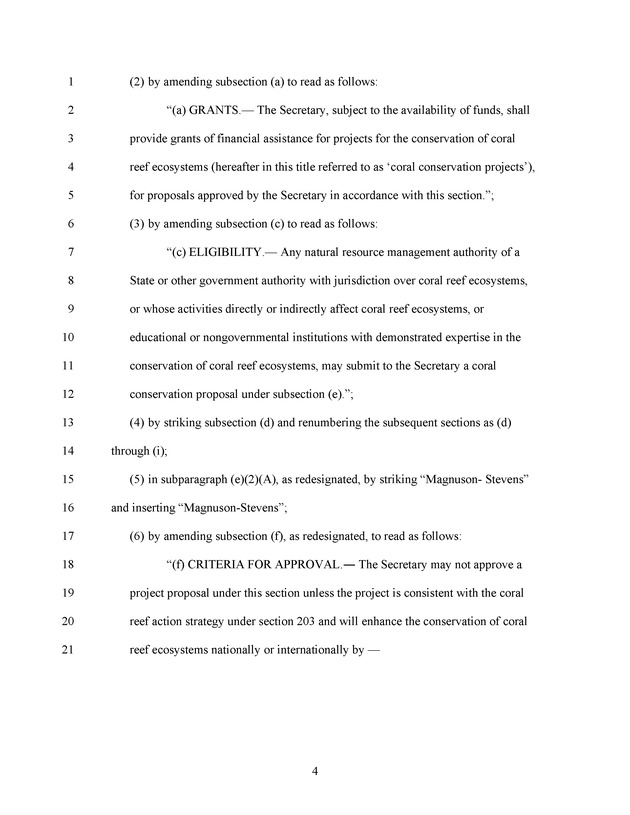 A Bill to Reauthorize the Coral Reef Conservation Act of 2000 - Page 4